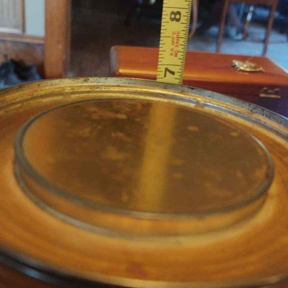 Vintage MCM Copper Coffee Tin Storage Container W/ Lid Graphic Print Pots - Picture 9 of 14